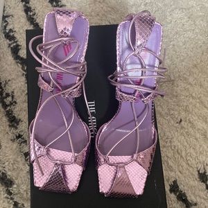 The Attico Adele Heels in Pastel Pink